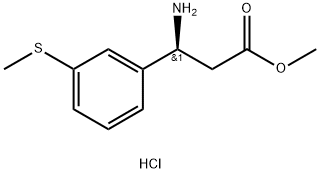 Benzenepropanoic acid, β-amino-3-(methylthio)-, methyl ester, hydrochloride (1:1), (βS)- 化学構造式