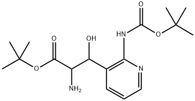 3-Pyridinepropanoic acid, α-amino-2-[[(1,1-dimethylethoxy)carbonyl]amino]-β-hydroxy-, 1,1-dimethylethyl ester 化学構造式