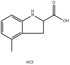 4-methyl-2,3-dihydro-1H-indole-2-carboxylic Acid hydrochloride 化学構造式