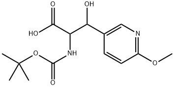 2-((叔丁氧基羰基)氨基)-3-羟基-3-(6-甲氧基吡啶-3-基)丙酸 结构式