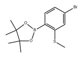 2-(4-BROMO-2-(METHYLTHIO)PHENYL)-4,4,5,5-TETRAMETHYL-1,3, 结构式