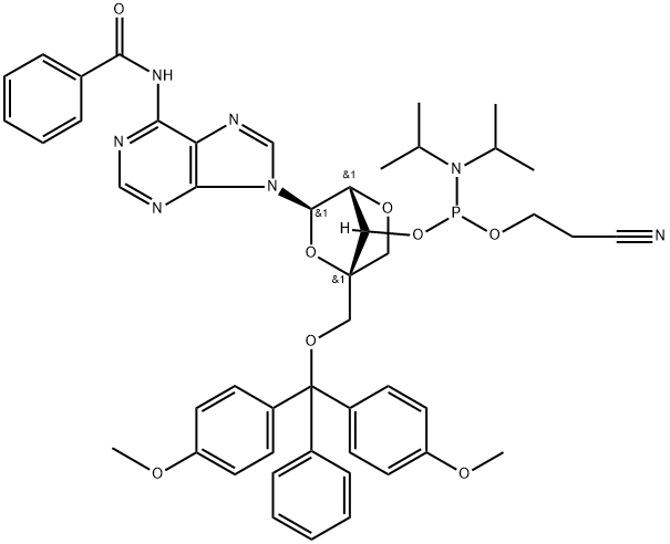 DMT-LOCA(BZ)AMIDITE 0.25G, ABI, SINGLE, 206055-79-0, 结构式