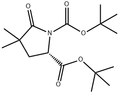 (S) -4,4-二甲基-5-氧代吡咯烷-1,2-二羧酸二叔丁酯 结构式