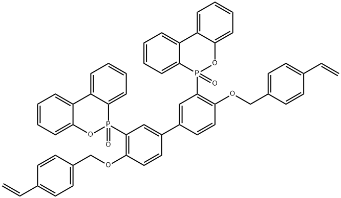 6H-Dibenz[c,e][1,2]oxaphosphorin, 6,6′-[4,4′-bis[(4-ethenylphenyl)methoxy][1,1′-biphenyl]-3,3′-diyl]bis-, 6,6′-dioxide|6H-二苯并[C,E][1,2]氧杂磷菲,6,6'-[4,4'-双[(4,4'-双[(乙烯基苯基)甲氧基] [1,1'-联苯]-3,3'-叉基]]双-6,6'-氧化物
