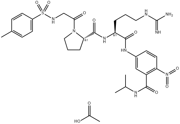 Tos-Gly-Pro-Arg-ANBA-IPA (acetate) 化学構造式