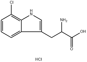 2-氨基-3-(7-氯-1H-吲哚-3-基)丙酸(盐酸盐),2070014-72-9,结构式