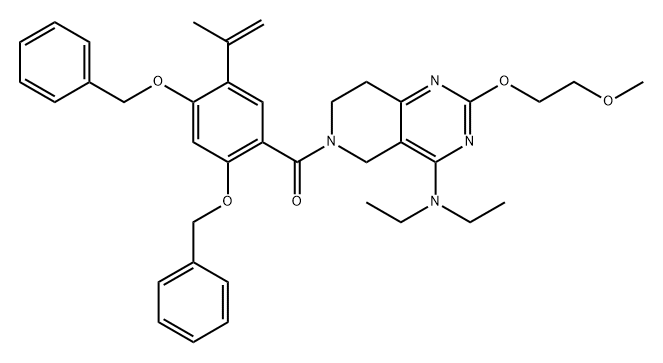 [4-(Diethylamino)-7,8-dihydro-2-(2-methoxyethoxy)pyrido[4,3-d]pyrimidin-6(5H)-yl][5-(1-methylethenyl)-2,4-bis(phenylmethoxy)phenyl]methanone,2072100-89-9,结构式