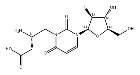 2'-Deoxy-2'-fluoro- N3-(2S)-(2-aMino-3-carbonyl]propyl-beta-D-arabinouridine 结构式