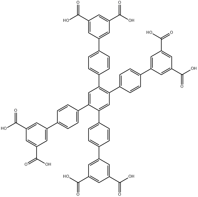 4'',5''-bis(3',5'-dicarboxy-[1,1'-biphenyl]-4-yl)-[1,1':4',1'':2'',1''':4''',1''''-quinquephenyl]-3,3'''',5,5''''-tetracarboxylic acid|1,2,4,5-四(3',5'-二羧基联苯-4-基)苯