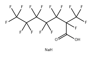 Heptanoic acid, 2,3,3,4,4,5,5,6,6,7,7,7-dodecafluoro-2-(trifluoromethyl)-, sodium salt (1:1) Structure