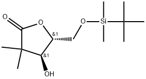 (5R,4S)-5-(((tert-butyldimethylsilyl)oxy)methyl)-4-hydroxyl-3,3-dimethyldihydrofuran-2-one Structure