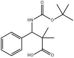 3-{[(叔-丁氧基)羰基]氨基-}-2,2-二甲基-3-苯基丙酸 结构式