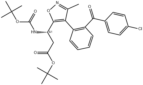 5-Isoxazolepropanoic acid, 4-[2-(4-chlorobenzoyl)phenyl]-β-[[(1,1-dimethylethoxy)carbonyl]amino]-3-methyl-, 1,1-dimethylethyl ester, (βS)- Structure