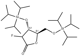 (4R,5R)-3-fluoro-4-((triisopropylsilyl)oxy)-5-(((triisopropylsilyl)oxy)methyl)dihydrofuran-2(3H)-one Struktur