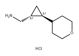 RAC-[(1R,2S)-2-(OXAN-4-YL)CYCLOPROPYL]METHANAMINE HYDROCHLORIDE, TRANS 结构式