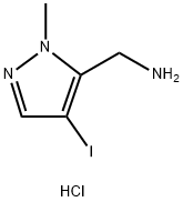 (4-iodo-1-methyl-1H-pyrazol-5-yl)methanamine hydrochloride Structure