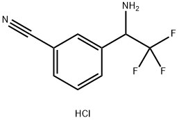 3-(1-amino-2,2,2-trifluoroethyl)benzonitrile hydrochloride Struktur