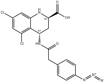 2-Quinolinecarboxylic acid, 4-[[2-(4-azidophenyl)acetyl]amino]-5,7-dichloro-1,2,3,4-tetrahydro-, (2R,4S)-rel-|化合物 T30850