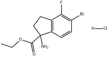 1-氨基-5-溴-4-氟-2,3-二氢-1H-茚-1-羧酸乙酯盐酸盐 结构式