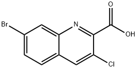 7-Bromo-3-chloroquinoline-2-carboxylic acid 化学構造式