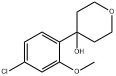 4-(4-chloro-2-methoxyphenyl)tetrahydro-2H-pyran-4-ol Struktur