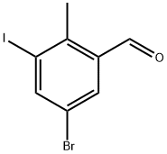 5-Bromo-3-iodo-2-methylbenzaldehyde Struktur