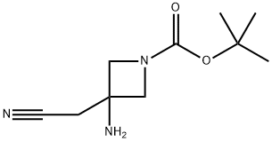 tert-Butyl 3-amino-3-(cyanomethyl)azetidine-1-carboxylate Struktur