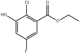 ethyl 2-chloro-5-fluoro-3-hydroxybenzoate 化学構造式