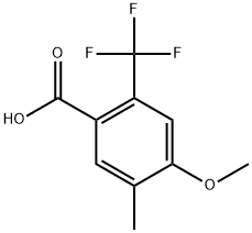 4-Methoxy-5-methyl-2-(trifluoromethyl)benzoic acid,2091402-98-9,结构式