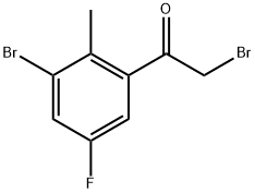 2-Bromo-1-(3-bromo-5-fluoro-2-methylphenyl)ethanone Struktur