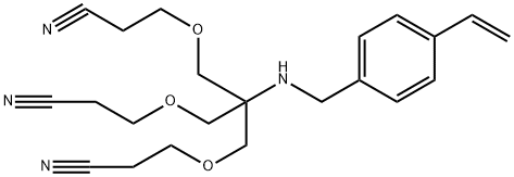 3,3-[[2-氰基乙氧基]甲基]-2-[[4-乙烯基苯基甲基]氨基]-1,3-丙腈, 2091854-73-6, 结构式