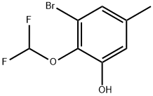 3-bromo-2-(difluoromethoxy)-5-methylphenol Struktur