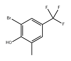 2-溴-6-甲基-4-(三氟甲基)苯酚,2092182-00-6,结构式