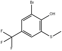 2-Bromo-6-(methylthio)-4-(trifluoromethyl)phenol,2092356-44-8,结构式