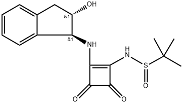 N-(2-((1S,2S)-2-羟基-2,3-二氢-1H-茚-1-基)氨基)-3,4-二氧环己烷-1-烯-1-基)-2-甲基丙烷-2-亚砜酰胺,2092457-63-9,结构式