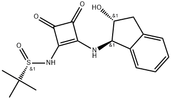 (S)-N-(2-(((1R,2R)-2-羟基-2,3-二氢-1H-茚-1-基)氨基)-3,4-二氧环丁-1-烯-1- 基)-2-甲基丙烷-2-亚磺酰胺,2092457-64-0,结构式