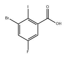 3-溴-5-氟-2-碘苯甲酸, 2092613-57-3, 结构式