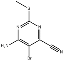 6-氨基-5-溴-2-(甲硫基)嘧啶-4-腈 结构式