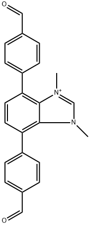 1H-Benzimidazolium, 4,7-bis(4-formylphenyl)-1,3-dimethyl- 结构式