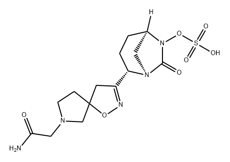 (1R,2S,5R)-2-[7-(2-Amino-2-oxoethyl)-1-oxa-2, 7-diazaspiro[4.4]non-2-en-3-yl]-7-oxo-1,6- diazabicyclo[3.2.1]oct-6-yl hydrogen sulfate|(1R,2S,5R)-2-[7-(2-AMINO-2-OXOETHYL)-1-OXA-2, 7-DIAZASPIRO[4.4]NON-2-EN-3-YL]-7-OXO-1,6- DIAZABICYCL