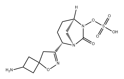 (1R,2S,5R)-2-(2-Amino-5-oxa-6-azaspiro[3.4] oct-6-en-7-yl)-7-oxo-1,6-diazabicyclo[3.2.1] oct-6-yl hydrogen sulfate Structure