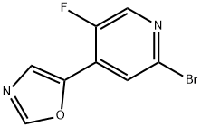 5-(2-bromo-5-fluoropyridin-4-yl)oxazole 化学構造式