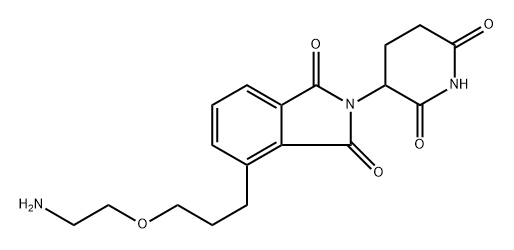 4-(3-(2-aminoethoxy)propyl)-2-(2,6-dioxopiperidin-3-yl)isoindoline-1,3-dione 结构式