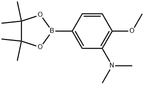 Benzenamine, 2-methoxy-N,N-dimethyl-5-(4,4,5,5-tetramethyl-1,3,2-dioxaborolan-2-yl)- Structure
