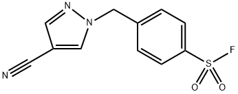 4-((4-cyano-1H-pyrazol-1-yl)methyl)benzene-1-sulfonyl fluoride4-((4-cyano-1H-pyrazole-1-yl)methyl)benzene-1-sulphonyl fluoride 化学構造式