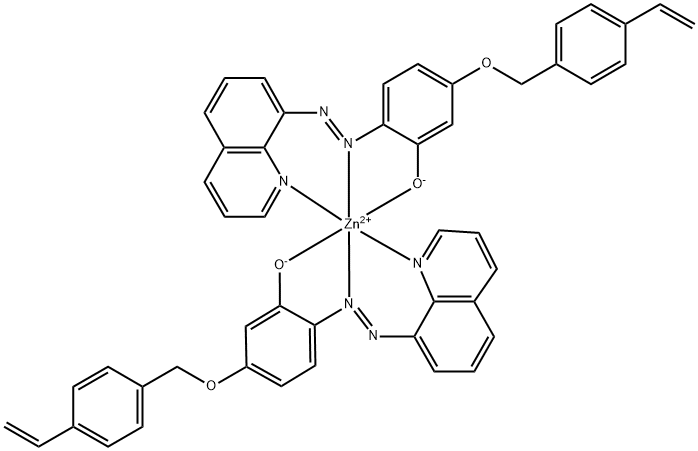 2094475-90-6 双[5-(4-乙烯基苯基)甲氧基]-2-[2-(8-喹啉基-ΚN1)偶氮基-ΚN1]苯酚氧基-ΚO]锌