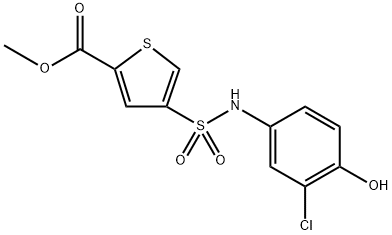 methyl 4-(N-(3-chloro-4-hydroxyphenyl)sulfamoyl)thiophene-2-carboxylatemethyl 4-(N-(3-chloro-4-hydroxyphenyl)aminosufonyl-)Thien-2-carboxylic acidsalt Structure