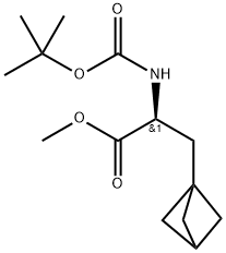 Bicyclo[1.1.1]pentane-1-propanoic acid, α-[[(1,1-dimethylethoxy)carbonyl]amino]-, methyl ester, (αS)- Structure
