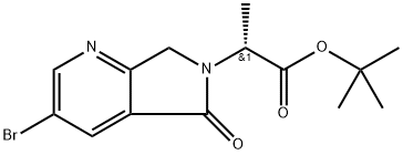 (R)-2-(3-溴-5-氧代-5,7-二氢-6H-吡咯并[3,4-B]吡啶-6-基)丙酸叔丁酯 结构式