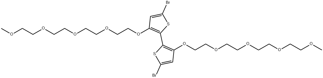 13,13′-[(5,5′-Dibromo[2,2′-bithiophene]-3,3′-diyl)bis(oxy)]bis[2,5,8,11-tetraoxatridecane] Structure